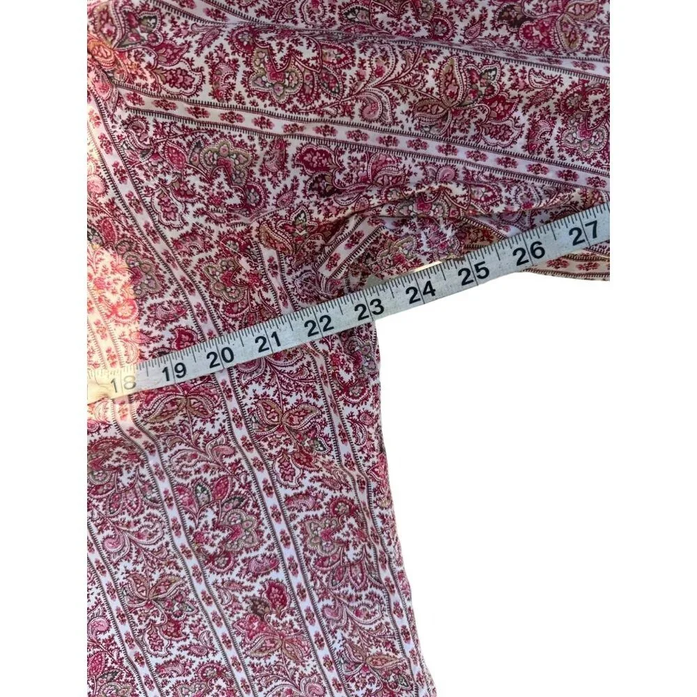 Mens Banana‎ Republic L Long Sleeve Paisley Shirt Contrasting Roll up Sleeves